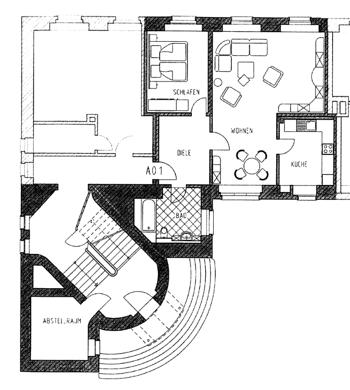 großzügige 2-Raum Wohnung mit Badewanne im Souterrain in Glauchau